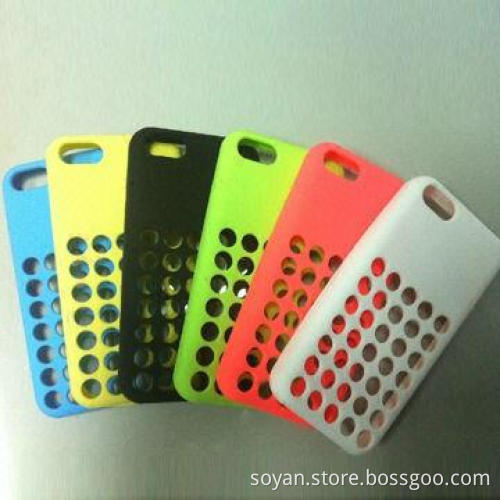 Silicone cases for iPhone 5C, anti-friction with holes, soft handle